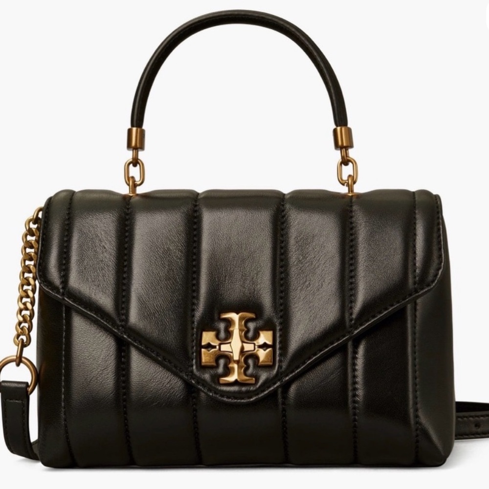 Tory Burch Kira Black Quilted Leather Top-Handle Bag